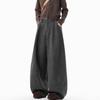 American Retro Dark Gray Casual Pants Men's Trendy Brand Ruffian Handsome Woolen Scimitar Pants Loose High-end Versatile Wide-leg Pants
