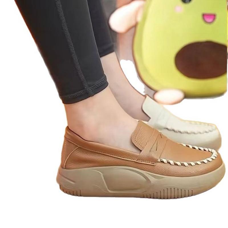 New Thick-soled Soft-soled Casual Shoes, Anti-slip and Waterproof Bean Shoes