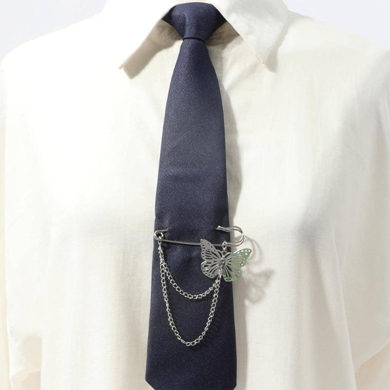Professional Pre Tied Metal Chain Necktie for Women and Girls Suitable for Business Conferences and Office