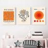 Abstrakte Picasso-Tänzerin Bauhaus Circular Harlem Wandkunst Poster Druck rosa Ästhetik orange Ölgemälde
