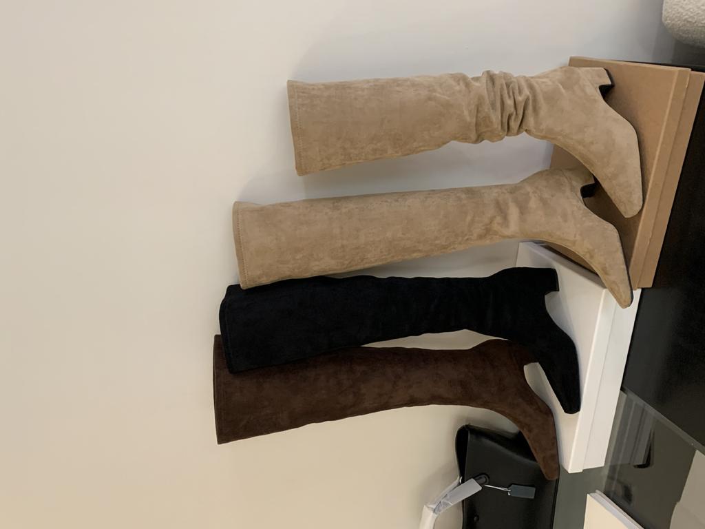 Thick heel retro knee boots women's shoes 2025 new autumn and winter stacking boots long knight boots