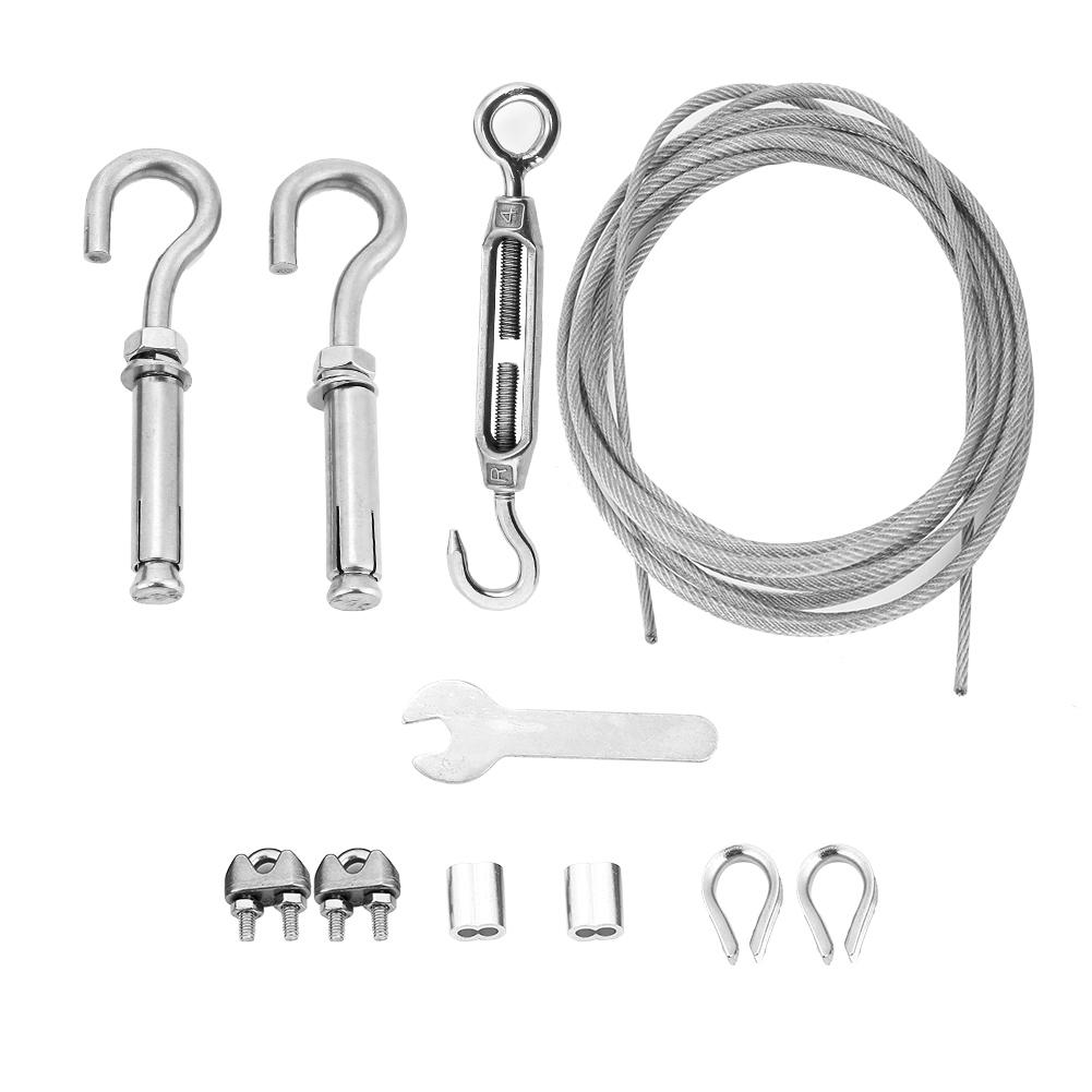 Outdoor Clothesline Stainless Steel Clothesline Wire Heavy Duty with Turnbuckle and Hooks (8m)