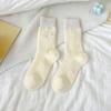 Soft Plush Sleep Socks Bowknot Middle Tube Socks Sweet Warm Home Socks  Cold Weather