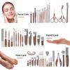 Foot Care Tool 42pcs Set  Foot Rubbing Board Stainless Steel Pedicure Dead Skin Remover Foot Massage Care Nail Clipper Set