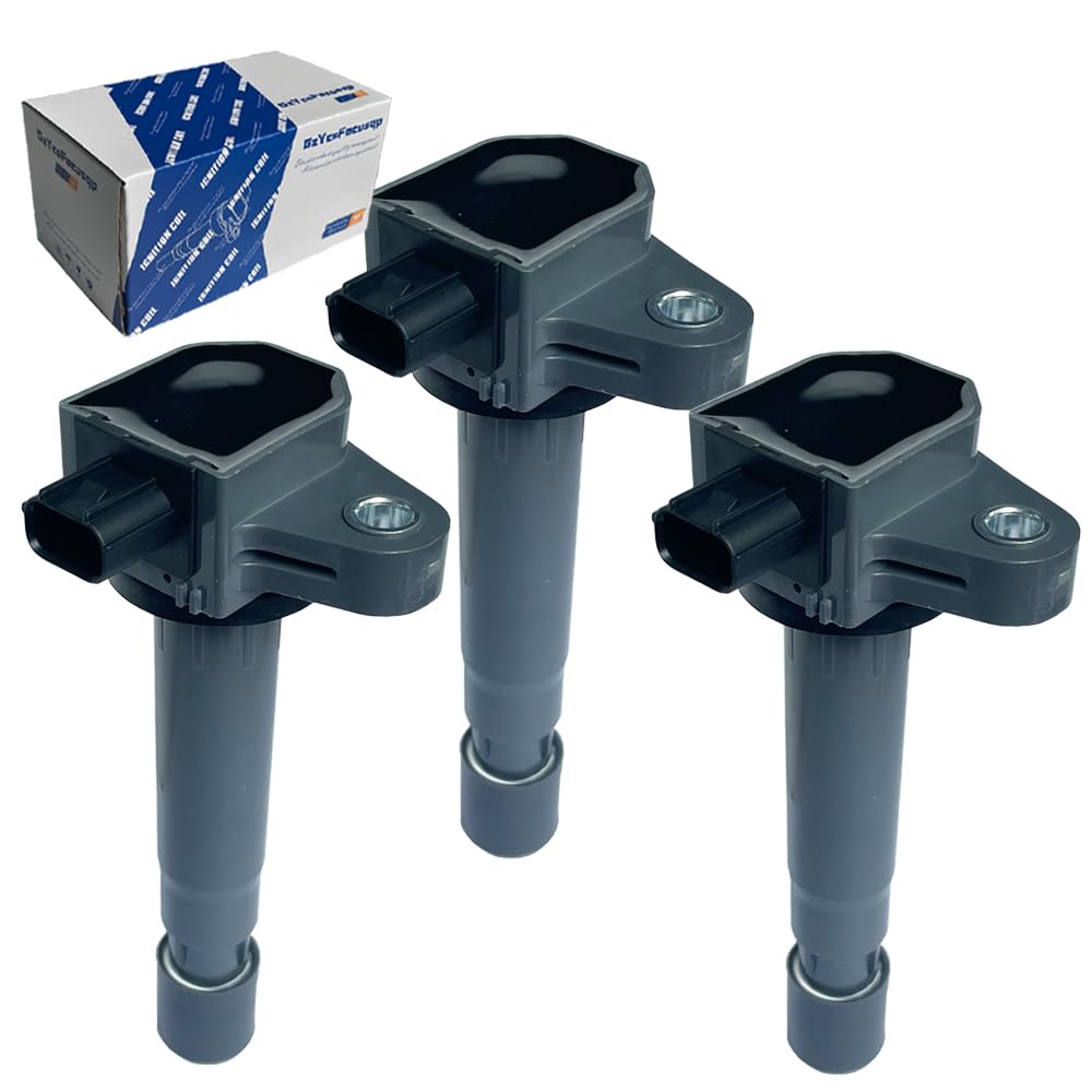 GzYcsFocusqp of Ignition Coils Compatible with Honda Zest Life Vamos HM1 HJ1 and Acty [Set 3] 30520-RS8-004 (JE1), (JC1, JC2), (Hobio), (HM2), (HJ2),