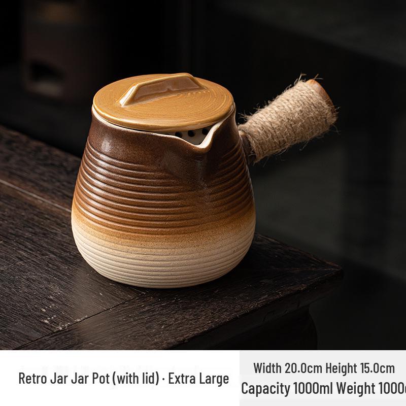 Stove-Side Tea Pot Set: Outdoor Tea Brewer, Baking Milk Tea Pot, Charcoal Grill Stove, Open Flame Clay Pot