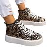 Fashion 2025 Outdoor High Top Women's Vulcanize Shoes Plus Size Women Sneakers Platform Comfortable Versatile Bling Lace Up Casual Shoes