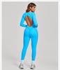 Women's Color Block Stand Collar Jumpsuit - Half Zipper Yoga Fitness Wear for High-Intensity Sports