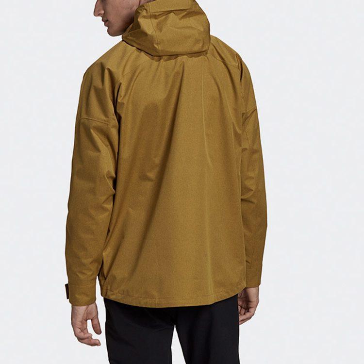 adidas Outdoor Hiking Waterproof And Windproof Windbreaker Jacket Men's Earth Yellow GL7400
