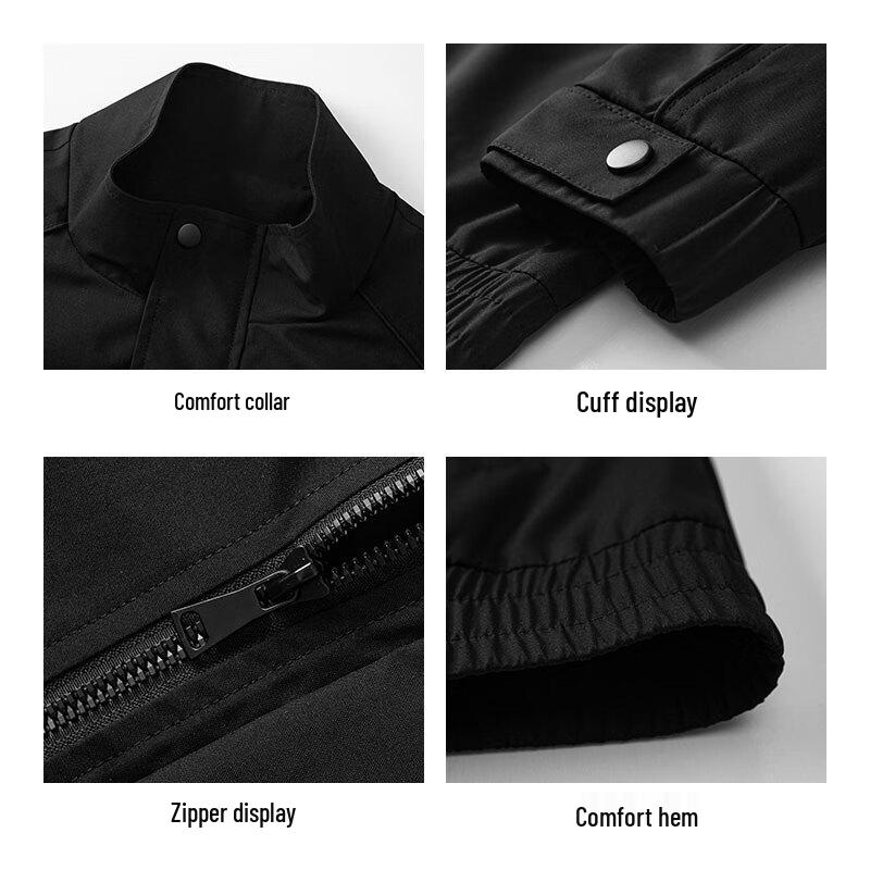 ROMON Men's Casual Stand-Collar Workwear Jacket