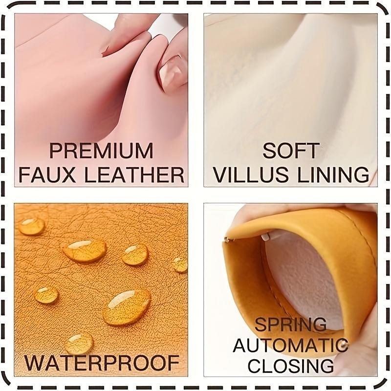 2pcs Automatic Closed Sunglasses Case PU Leather Glasses Storage Bag Waterproof Glasses Protective Cover Eyewear Storage Bag