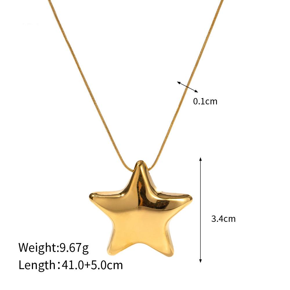 Yori 316L Stainless Steel Pentagram Pendant Necklace 18K Gold Color Gold Silver Color High Quality Fashion Waterproof Jewelry Gi