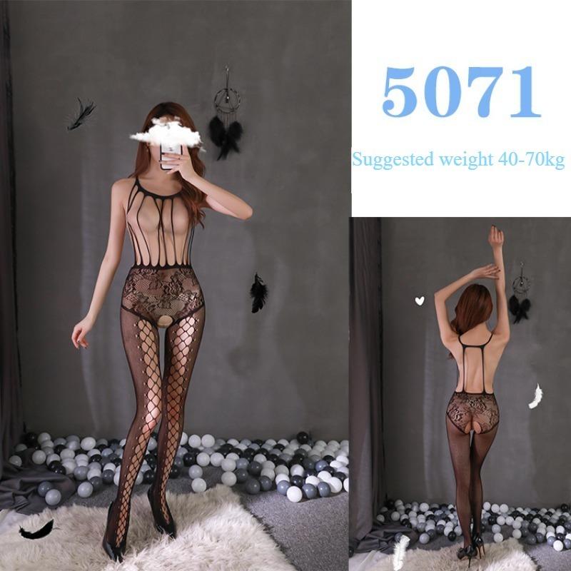 Sexy Lingerie Sexy Mesh Clothing Stockings Mesh Socks Open Cut No Take Off Women's Hollow Out Uniform Set  Jumpsuit Socks