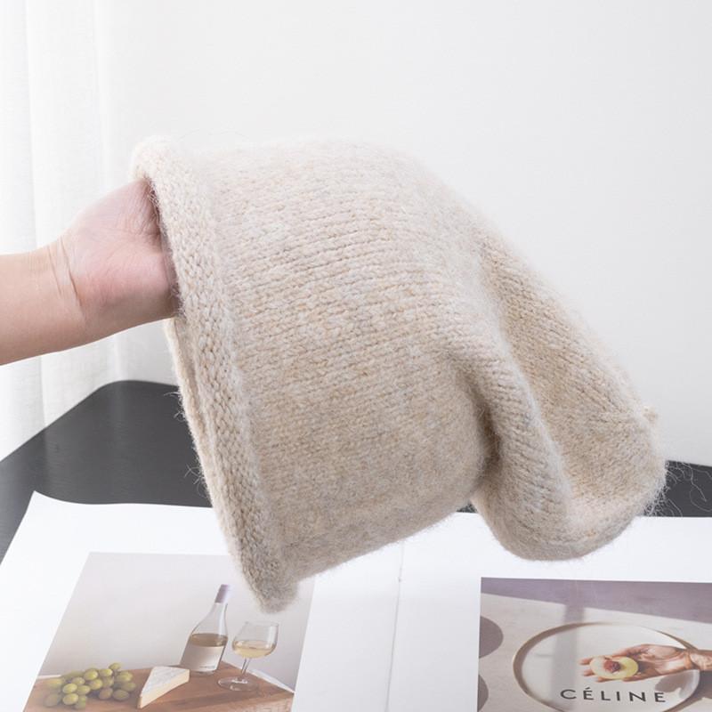 Sheep Wool Knit Beanie Hat For Women Winter Warmth And Windproof Protection