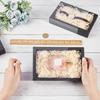 12sets Drawer Kraft Paper Box Festival Gift Wrapping Boxes Gift Packaging Boxes for Jewelry Wedding Party with PVC Plastic Windows Black