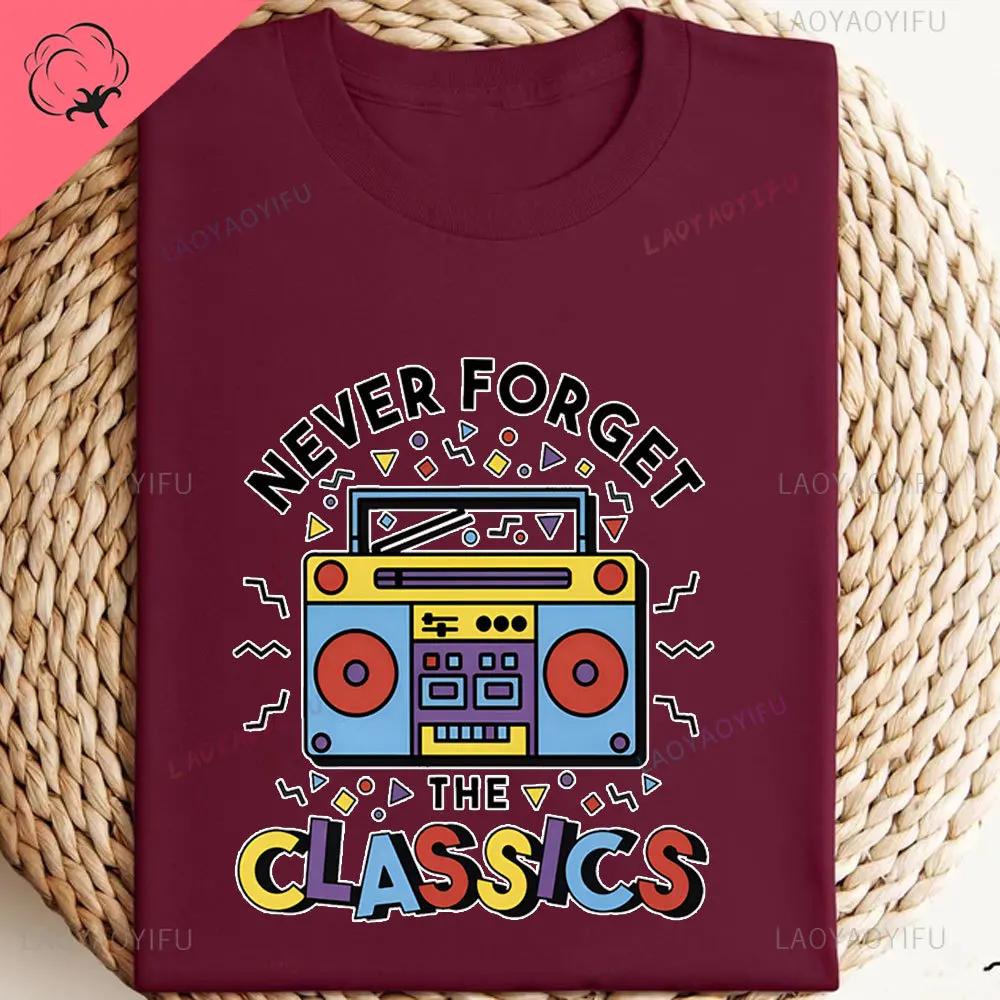 Funny 80s Vintage Design Mens Tshirt Nostalgic I Love The 90s High Quality Cotton Shortsleev Trip Down Memory Lane 80s Tee