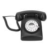 Retro Corded Telephone Rotating Dialing Support Redial Mechanical Ringtone Vintage Desktop Phone with Speaker Black