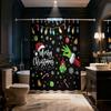 1pc Merry Christmas abstract element print waterproof shower curtain partition privacy hanging curtain 12 hooks multiple sizes