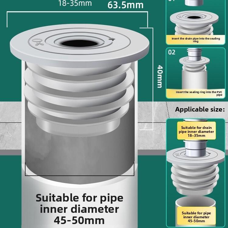 

1 шт. Силиконовое уплотнительное кольцо для канализации, кухонная труба, дезодорирующая заглушка, крышка для слива в полу для стиральной машины в ванной комнате