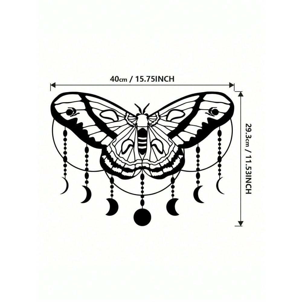 

Metal Wall Art Lunar Moth Moon Phase Sculpture Laser Cut Wings Mystical Decor Yoga Room Gift Witchy Home Halloween Christmas TY7242 різнокольоровий
