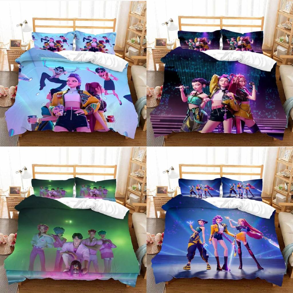 Kpop Hunters Demon Digital Print Duvet Cover Pillowcase Set Bedding Bedroom