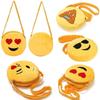 Cute Kids Mini Emoji Coin Purse Case Funny Plush Bag Shoulder Strap Rucksack