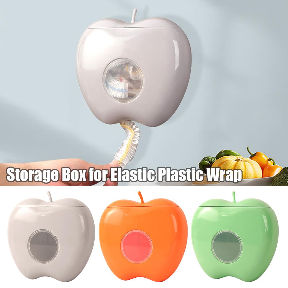 Nova caixa de armazenamento de filme plástico, organização de filme plástico, caixa à prova de poeira montada na parede, capa de alimentos, suporte de filme plástico para armazenamento de cozinha