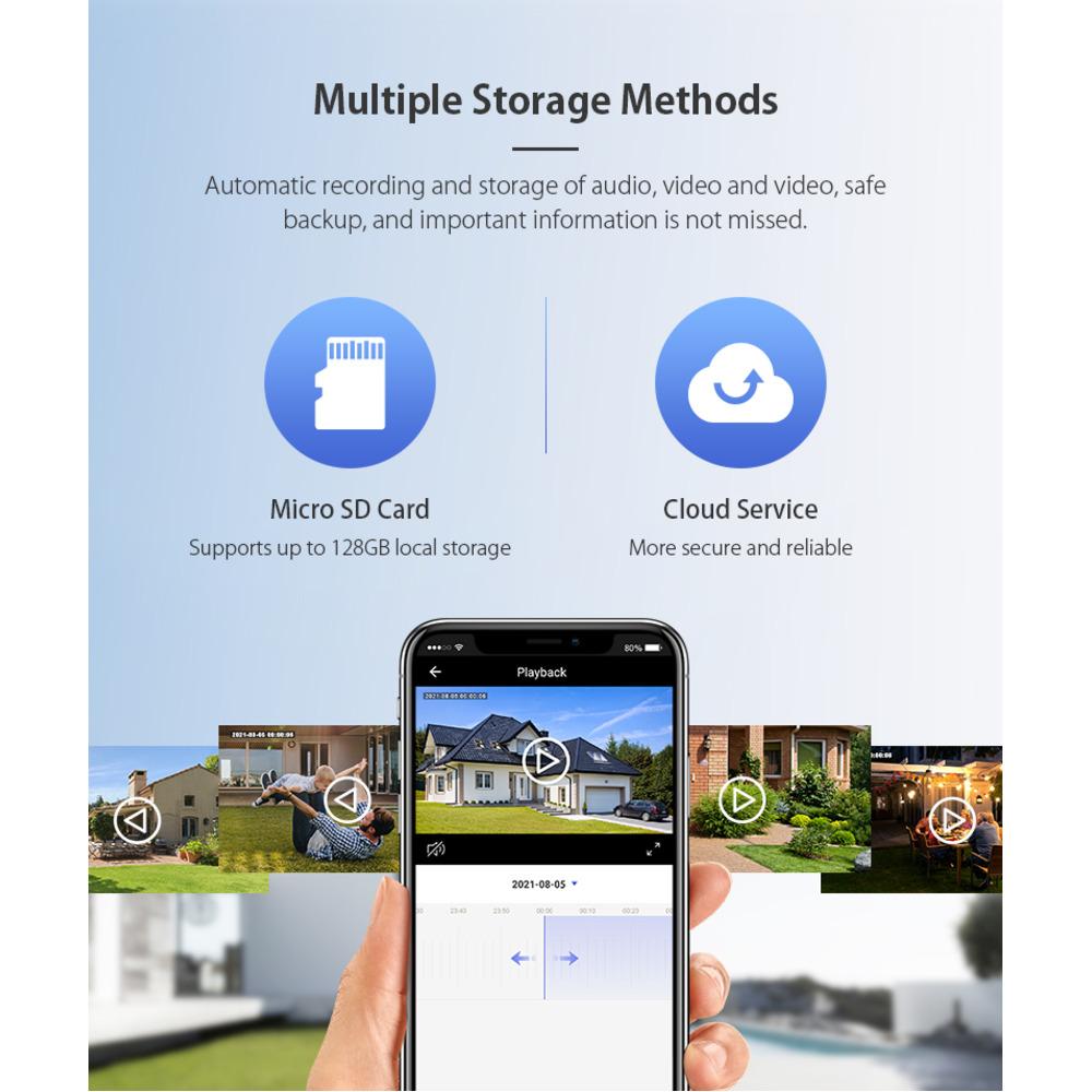 2MP Wifi TUYA KAMERA Akıllı Bulut PTZ IP Kamera Açık Hava Foodlight Google Home Alexa Bahçe İçin Video Gözetim Kamerası