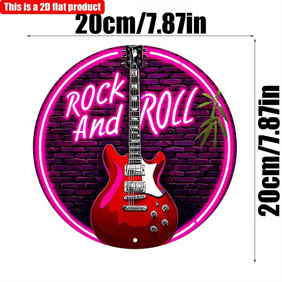 

2D плоский 20*20 см 1 шт. винтажный рок-н-рольный гитарный узор прочный орнамент классическая рок-тема неоновый дизайн деревянный кулон идеально подходит для душевного гитариста 20*20cm