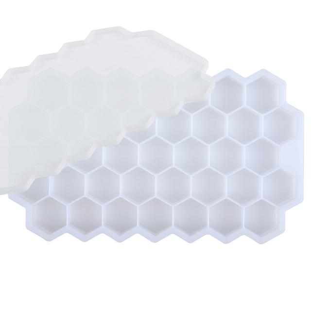 Honeycomb Ice Cube Trays with Removable Lids Silica Gel Ice Cube Mold  Ice Maker DIY Creative Small Ice Mold Square Shape Tools