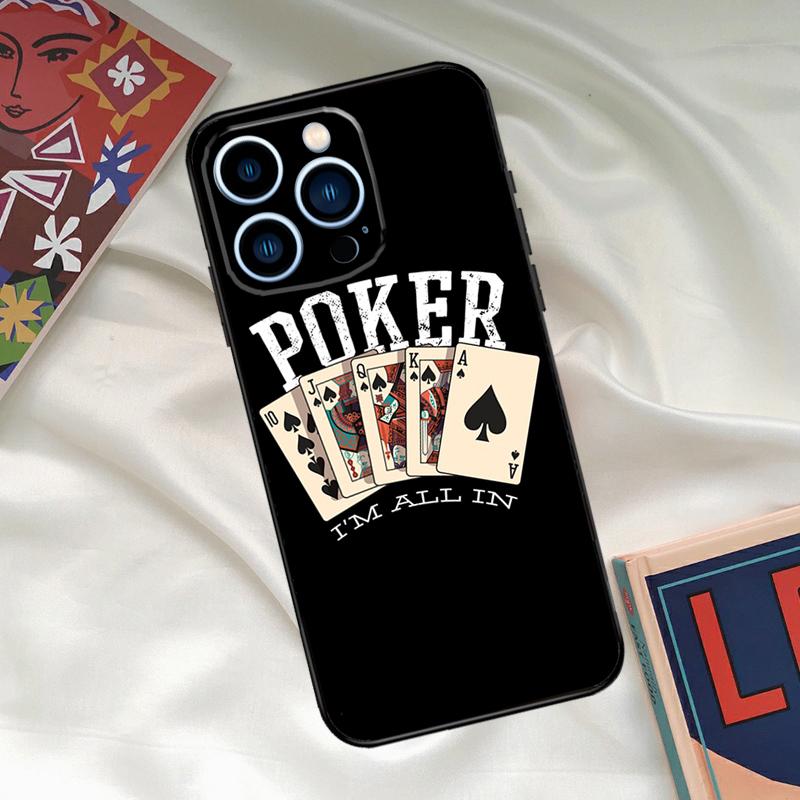 Poker Cards Phone Case For iPhone 15 14 12 11 13 16 17 Pro Max 15 16 Plus 13 Mini 16e 17 Air Funda Cover