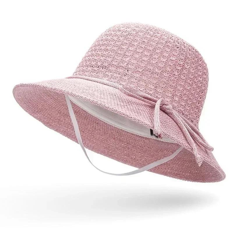Hats for Women Summer Braided Beach Sun Hat Solid Color Sunshade Lady Visor 6cm Brim Sunhat Travel Vacation Accessories