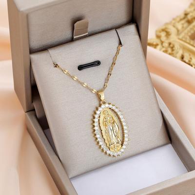 Ring Madonna Pendant Necklace Temperament Light Luxury Niche Design Accessories.