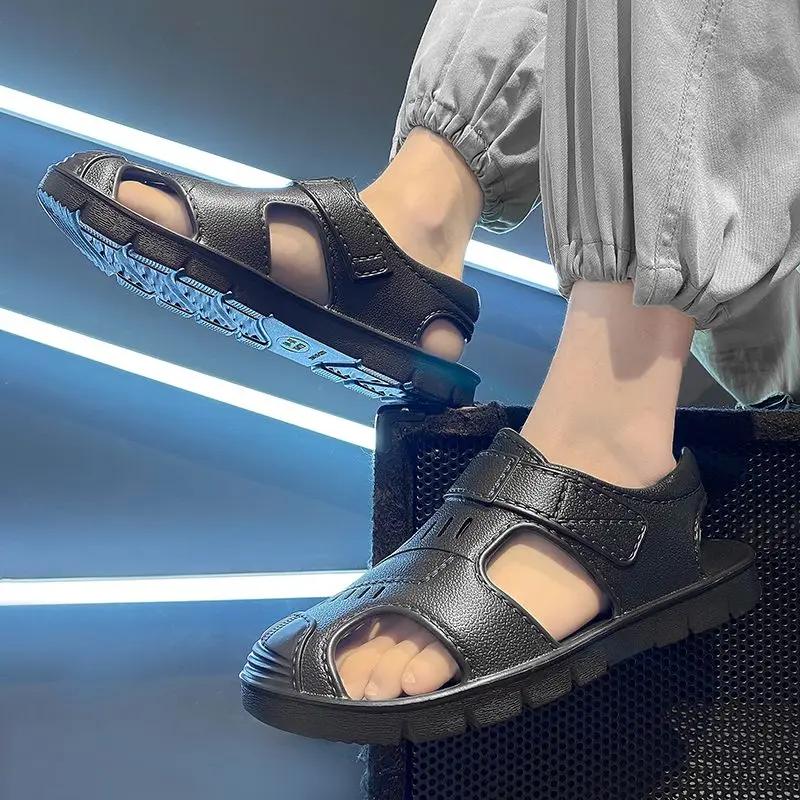 Fashion Ultralight Men's Sandal Height with Platform Non-slip 39 Pvc High Quality Color Descount Open Toe Barefoot Trend 2025 Male Shoe