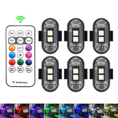 6 Stück LED Auto Stroboskop Lichter Motorrad LED Blitz Position Drahtloses Licht Flugzeug Flugzeug Hubschrauber Warnleuchten Zubehör