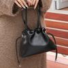 Leather Women's Bags, Handbags, New Drawstring Small Bags, Pleated Cloud Bags, High-end Shoulder Messenger Bags.