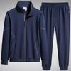 Men's 2024 Autumn Casual Dadwear: Plus Size Loose Cardigan Sweatshirt & Long Pants Two-Piece Sports Set