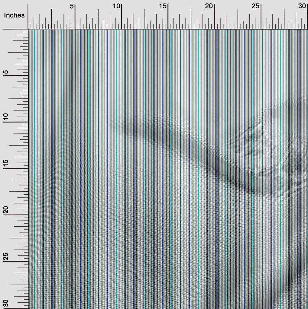 oneOone Cotton Flex Fabric Multicolor Stripe Print Fabric BTY 40 Inch Wide