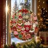 Christmas 2D Flat-Printed Acrylic Christmas Wreath Hanging Ornament Craft Festive Home Window Wall Decor