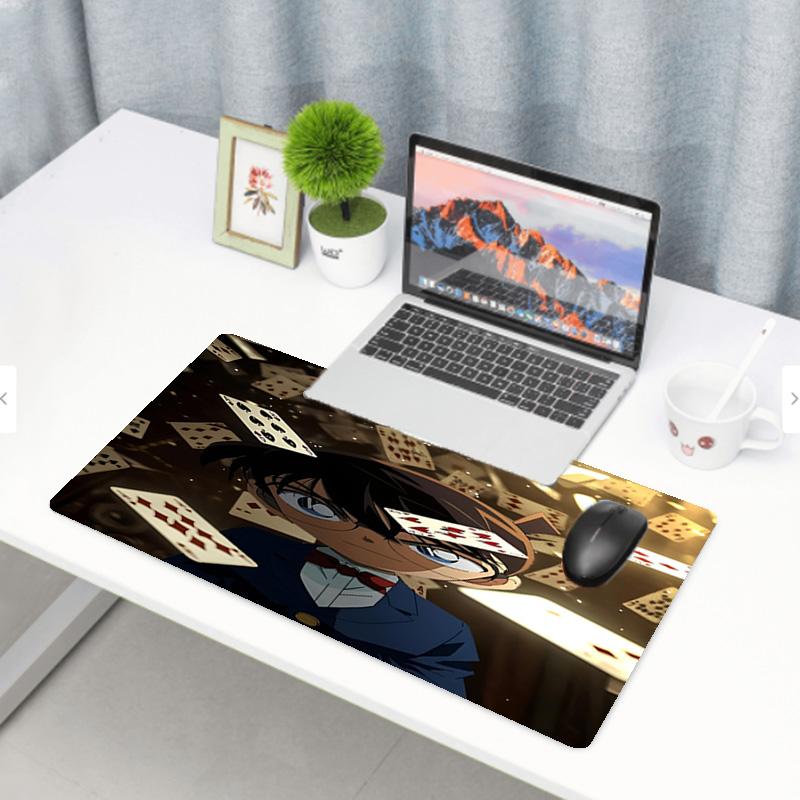 Detective Conan Print Mouse Pad, Anti‑Slip Desktop keyboard Mat, for PC Laptop Gaming Working Daily Use, Cool Festival Surprise Gift