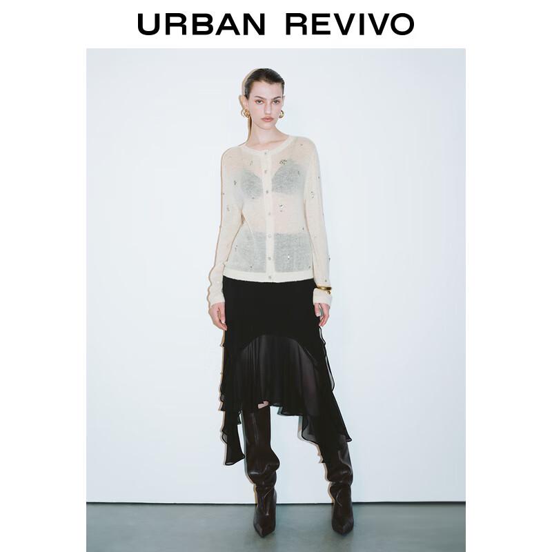 

UR Women s Embellished Round Neck Knitted Cardigan S