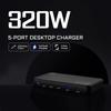 120W PD3.0 GaN USB-C Charger Station for Cellphones, 5-port Fast Charging Hub, Smart Multiple Adapter Device for Iphone Ect
