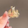 Smooth Sailing Sailboat Brooch High-end Light Luxury Elegant Feminine Brooch Suit Sweater Cardigan Corsage Accessory.