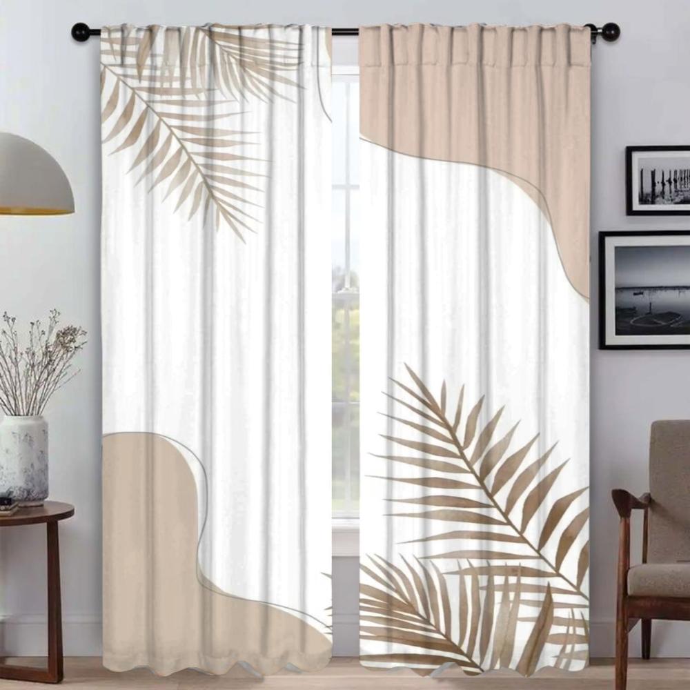 Concise Style Plants Blackout Curtain for Room 2 Panel Modern Living Room Curtains Tulle for Bedroom Shades Partition Kitchen
