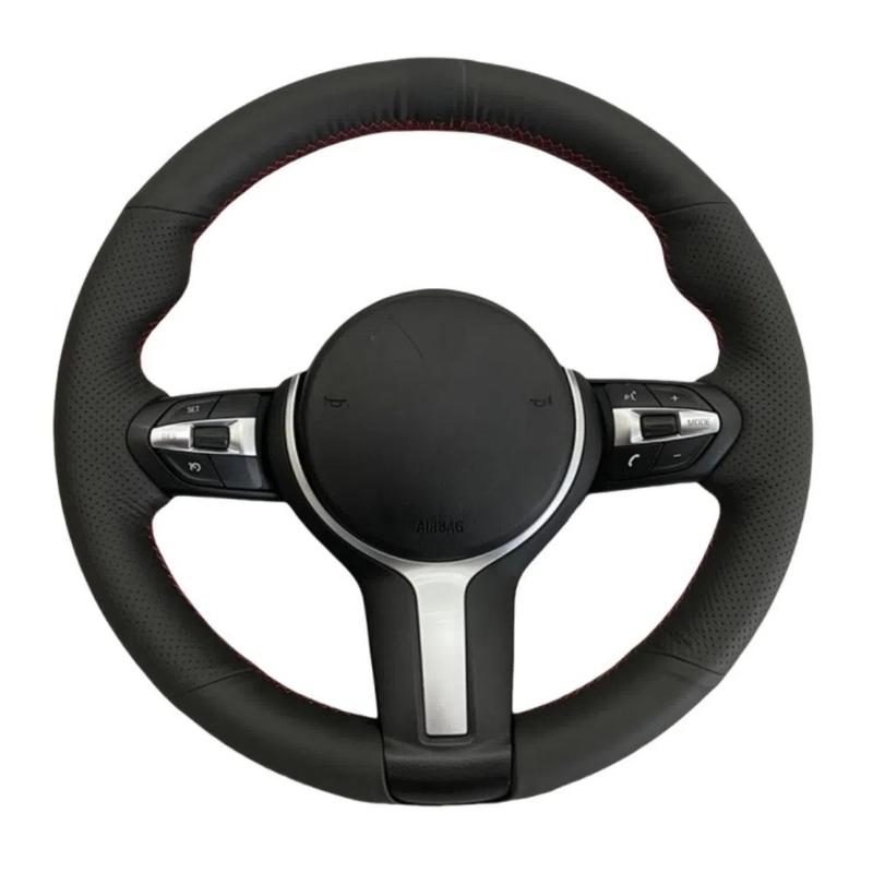 Steering Wheel Cover Black Faux Leather For BMW (M Sport) 2 Series F22 F23 F45 F46 X4 F26 X5 F15 X6 F16 2014- Accessories