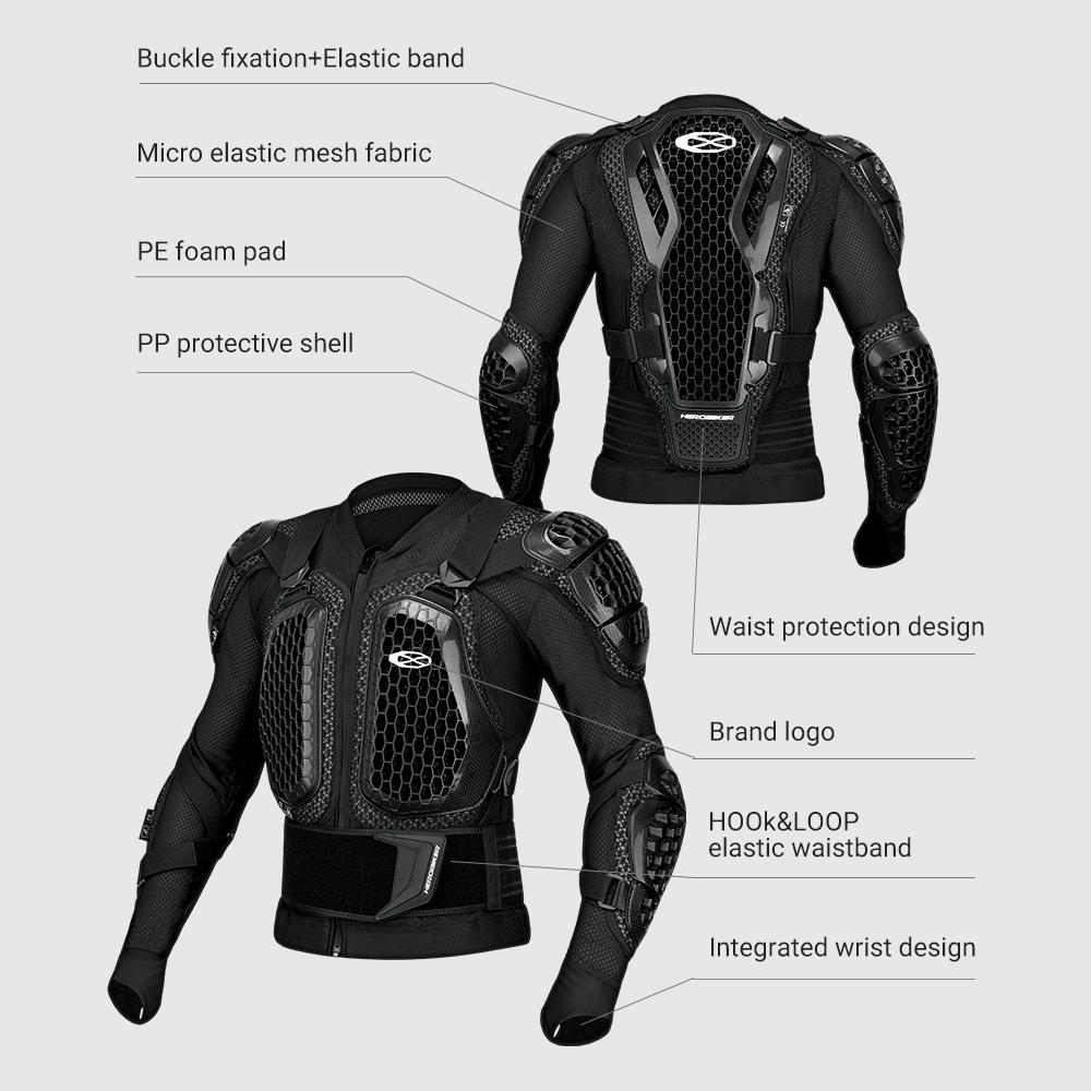 New Men Motorcycle Armor Jacket Moto Body Armor Motocross Racing Jacket CE Approval Motorbike Moto Protection Gear