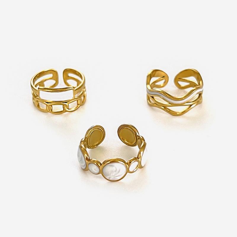 Elegant Finger Rings Party Accessories Geometric Weddings Rings Stainless Steel Texture Suitable for Fashion Casual Look