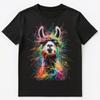 Buntes Farbspritzer Alpaka Kunst Grafik Unisex T-Shirt Tops T-Shirts Unisex