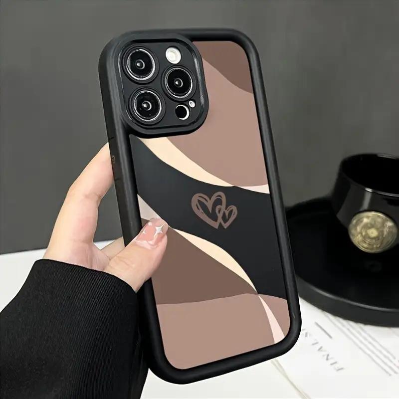 Minimalist heart-shaped phone case suitable for iPhone 17 16 15 14 13 12 11 Pro/Max/Plus anti drop and shockproof back cover