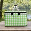Oxford Fabric Portable Picnic Basket with Handle Foldable Insulated Cooler Bag for Outdoor Camping Storage and Grocery Shopping